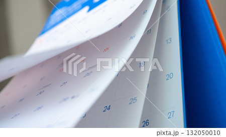 Abstract blur calendar page flipping sheet close up background business schedule planning appointment meeting concept 132050010