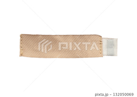 Blank brown clothing tag label isolated on white background 132050069