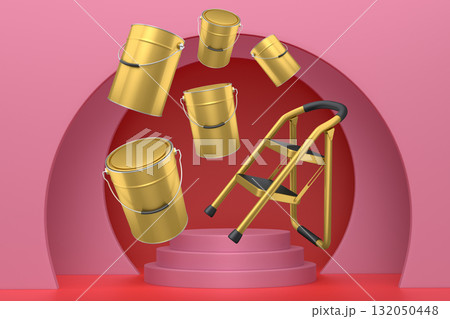 Abstract scene or podium for product showcase on monochrome background. Abstract scene or podium for product showcase on monochrome background. 132050448