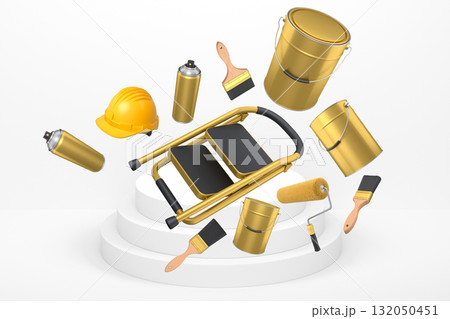 Abstract scene or podium for product showcase on monochrome background. Abstract scene or podium for product showcase on monochrome background. 132050451