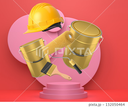 Abstract scene or podium for product showcase on monochrome background. Abstract scene or podium for product showcase on monochrome background. 132050464