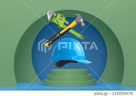 Abstract scene or podium for product showcase on monochrome background. Abstract scene or podium for product showcase on monochrome background. 132050479