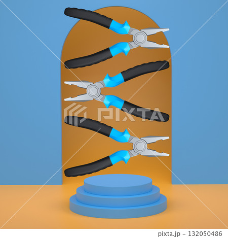 Abstract scene or podium for product showcase on monochrome background. 132050486