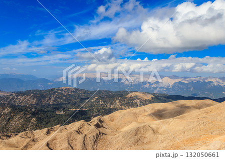View of the Taurus mountains from a top of Tahtali mountain near Kemer, Antalya Province in Turkey View of the Taurus mountains from a top of Tahtali mountain near Kemer, Antalya Province in Turkey 132050661