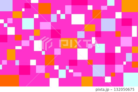 幾何学模様　四角形　ピンク 132050675