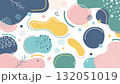 abstract colorful background pattern with pastel geometric and organic shapes in pink yellow blue and teal scattered on white for modern design texture art wallpaper and creative projects 132051019