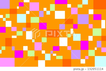 幾何学模様　四角形　オレンジ色 132051114