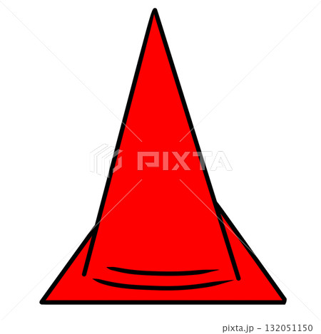 カラーコーン　赤色　シンプル 132051150