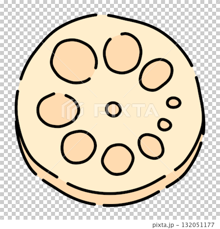Sliced lotus root illustration 2 Sliced lotus root illustration 2 132051177