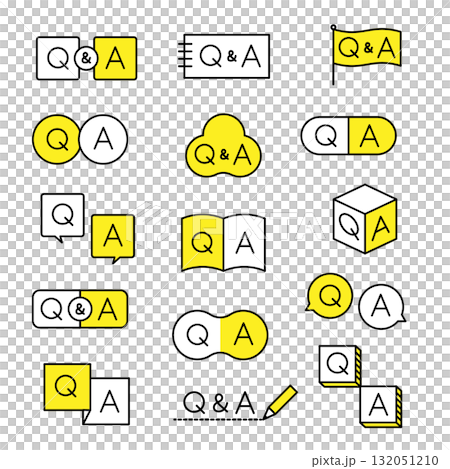 Question icon material set: Vector 132051210
