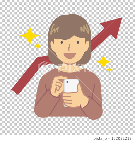 人物:上昇して喜ぶ女性 132051212