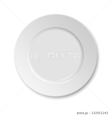 Vector 3d Realistic White Ceramic Dinner Plate. Round Plate Mockup, Clean Tableware Plate, Isolated. Design Template for Restaurant Menu, Food Styling, Branding Packaging Vector 3d Realistic White Ceramic Dinner Plate. Round Plate Mockup, Clean Tableware Plate, Isolated. Design Template for Restaurant Menu, Food Styling, Branding Packaging 132051242