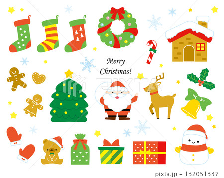 かわいいクリスマスのイラスト素材セット 132051337