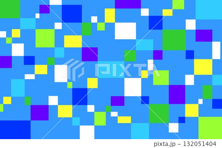幾何学模様　四角形　ブルー 132051404