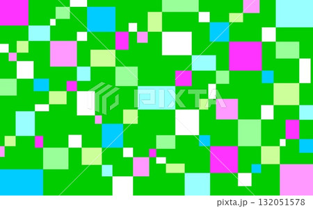 幾何学模様　四角形　グリーン 132051578