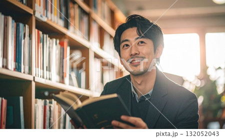 本を読む男性 132052043