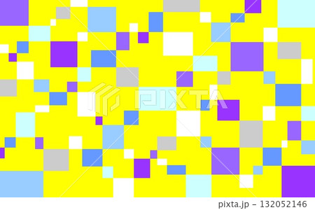 幾何学模様　四角形　イエロー 132052146