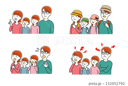 家族シンプルキャラ 132052792