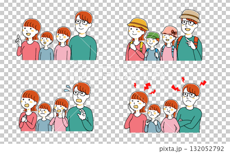 家族シンプルキャラ 132052792