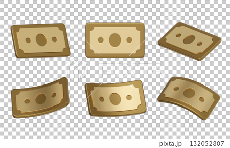 cartoon style gold money bills currency 3D graphic cartoon style gold money bills currency 3D graphic 132052807