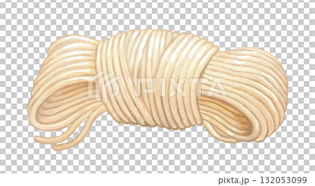 Illustration of knotted shirataki noodles 132053099