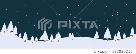 手描きのクリスマスツリーイラスト。12月のクリスマス背景。 手描きのクリスマスツリーイラスト。12月のクリスマス背景。 132053219