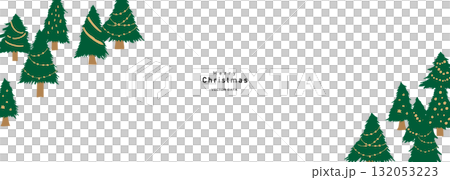 手描きのクリスマスツリーイラスト。12月のクリスマス背景。 手描きのクリスマスツリーイラスト。12月のクリスマス背景。 132053223