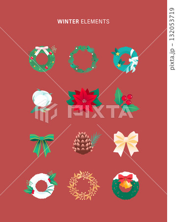 Warm Winter Christmas Element  132053719