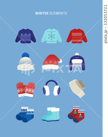 Warm Winter Christmas Element Warm Winter Christmas Element 132053721