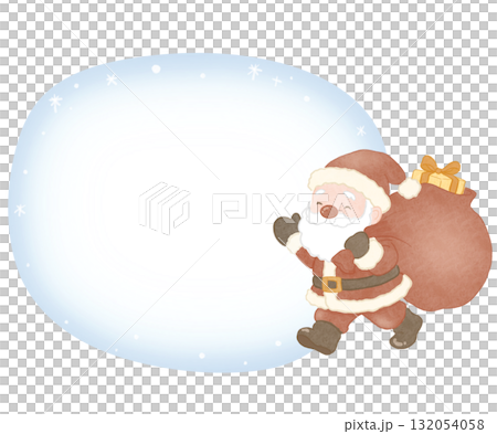 聖誕老人圓框漸層藍色 聖誕老人圓框漸層藍色 132054058