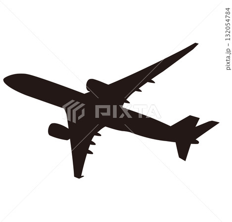 空を飛ぶ旅客機のシルエット 132054784