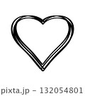 Heart icon hand drawn outline. Vector illustration of doodle style. Isolated single object on white. 132054801