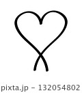 Hand drawn outline of a doodle style heart. Vector single illustration of isolate on white. 132054802