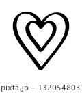 Abstract hand drawn heart symbol. Vector illustration isolated on a white background. 132054803
