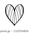 Shaded heart icon hand drawn. Vector illustration Isolated on a white background. 132054804