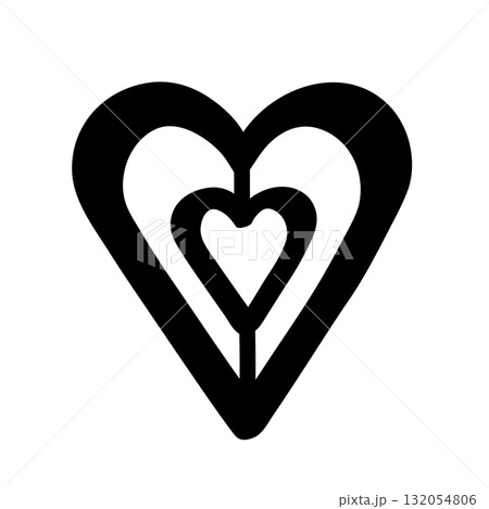 Heart clip art icon. Vector illustration of a heart. Isolated on a white background. 132054806