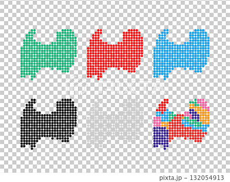 ドット絵の地図_富山県_角ドット-01 ドット絵の地図_富山県_角ドット-01 132054913