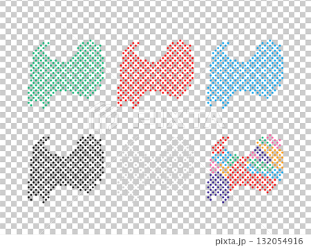 Pixel art map_Toyama prefecture_Circle dot-04 Pixel art map_Toyama prefecture_Circle dot-04 132054916