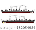 軽巡洋艦のイラスト 132054984