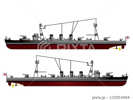 軽巡洋艦のイラスト 132054984