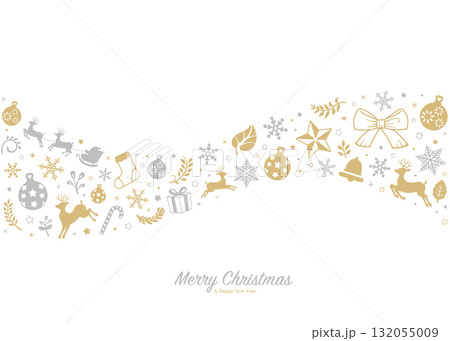 メリークリスマス・Merry Christmas 横長イラスト  132055009