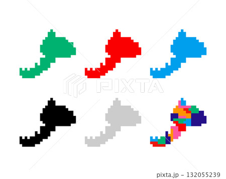 ドット絵の地図_福井県_角ドット-03 ドット絵の地図_福井県_角ドット-03 132055239
