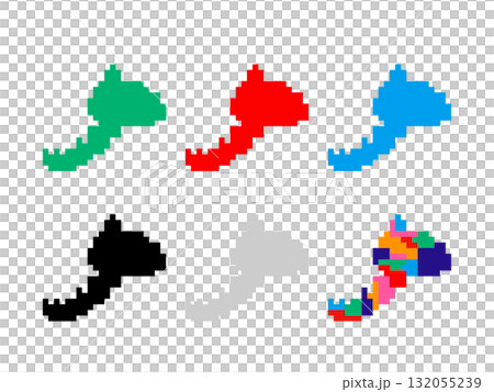 ドット絵の地図_福井県_角ドット-03 ドット絵の地図_福井県_角ドット-03 132055239