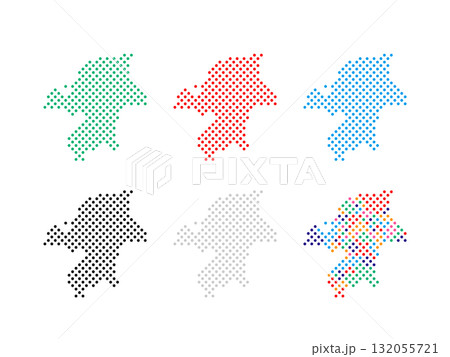 ドット絵の地図_福岡県_丸ドット-04 ドット絵の地図_福岡県_丸ドット-04 132055721