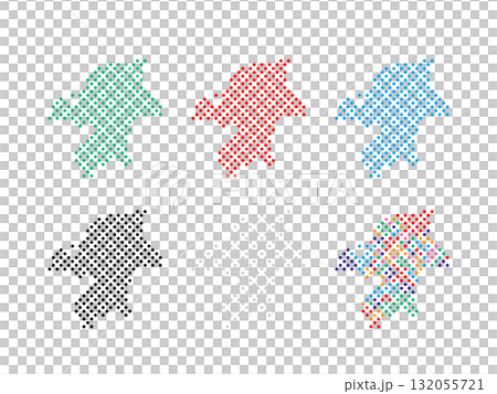 ドット絵の地図_福岡県_丸ドット-04 ドット絵の地図_福岡県_丸ドット-04 132055721