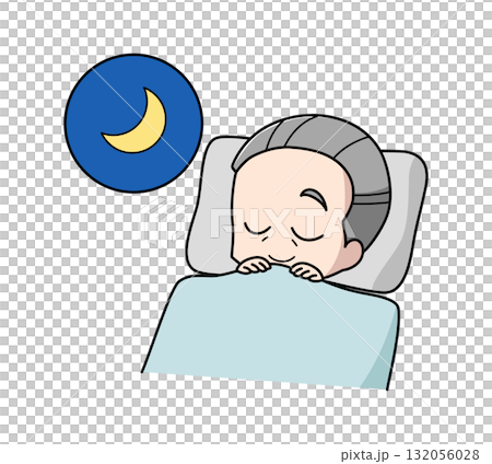 一位老人舒適睡眠的插圖 132056028