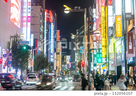 《東京都》新宿東口・ネオンが輝く繁華街 《東京都》新宿東口・ネオンが輝く繁華街 132056107