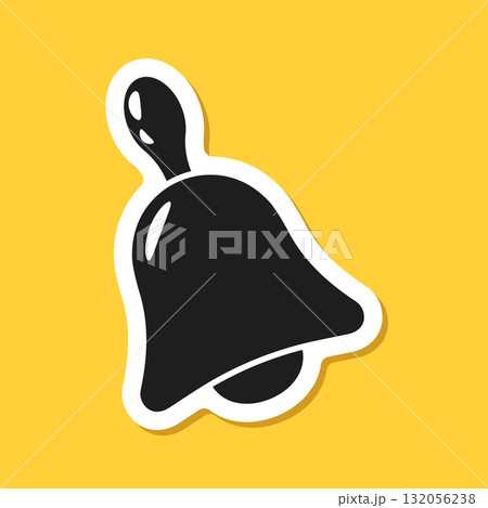 Notification bell sticker icon in flat style. Incoming inbox message vector illustration on isolated background. Ringing bell sign business concept. Notification bell sticker icon in flat style. Incoming inbox message vector illustration on isolated background. Ringing bell sign business concept. 132056238