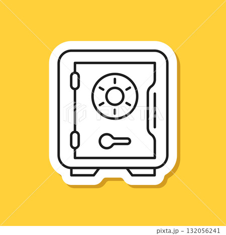 Metal bank safe sticker icon in flat style. Money vault vector illustration on isolated background. Storage sign business concept. Metal bank safe sticker icon in flat style. Money vault vector illustration on isolated background. Storage sign business concept. 132056241