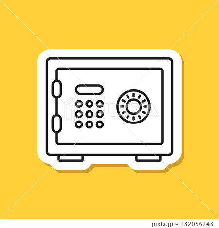Metal bank safe sticker icon in flat style. Money vault vector illustration on isolated background. Storage sign business concept. Metal bank safe sticker icon in flat style. Money vault vector illustration on isolated background. Storage sign business concept. 132056243